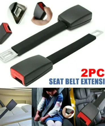 2x Universal Car Safety Seat Belt Extend Extension Auto Buckle Clip UK