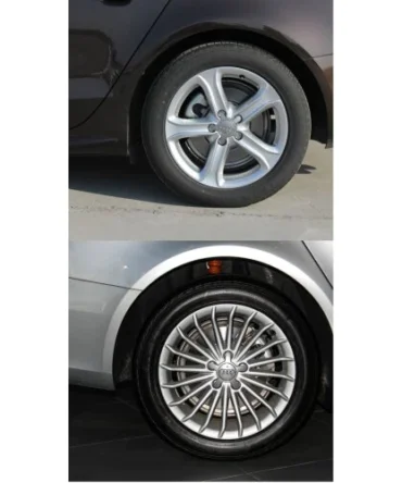 Audi Alloy 5 Star Spyder Wheel Centre Caps Grey Hub Badge 135 mm × 4