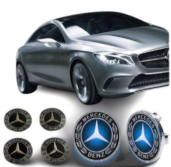 4PCS 75mm Floating LED Wheel Center Caps Fit For Mercedes Benz