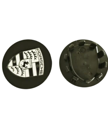 4x Porsche Wheel Centre Caps | Black and Black 65mm
