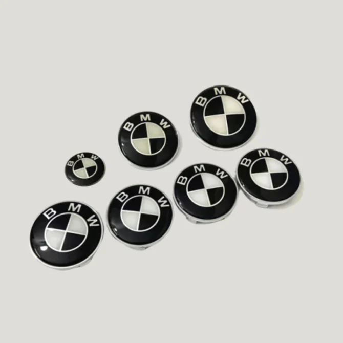 Full Set of BMW Carbon Black Boot Bonnet Badges Alloy wheel caps x7