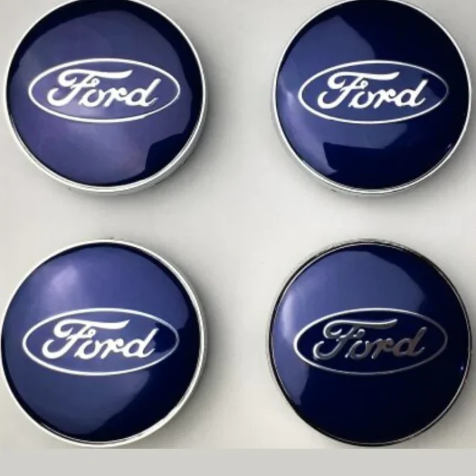Set of 4 Blue Ford alloy wheel caps 60mm
