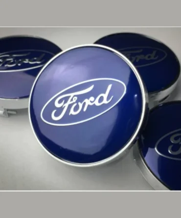 Set of 4 Blue Ford alloy wheel caps 60mm