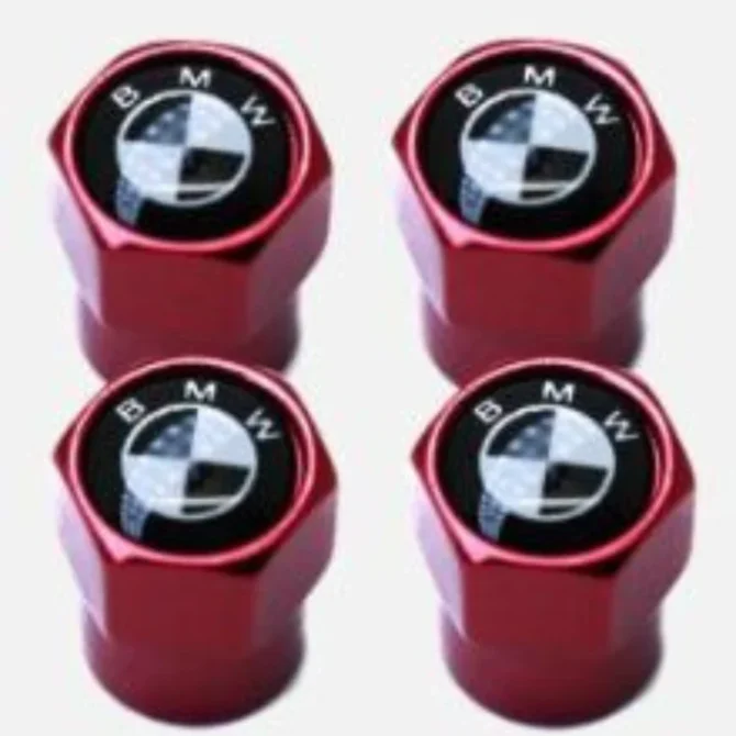 4pcs BMW Tyre Dust Screw Cap Valves Red Burgundy