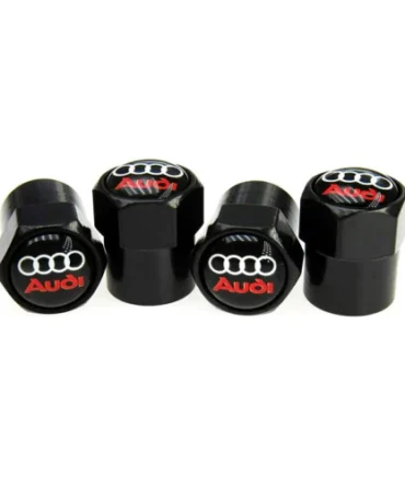 4 X Matt Black Tyre Valve Dust Caps (Fits Audi)