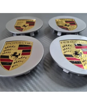 Grey Porsche Wheel Centre Caps Badge Emblem 1pcs