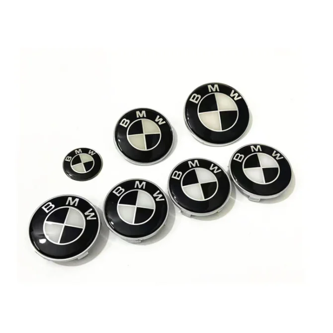 Full Set of BMW Carbon Black Boot Bonnet Badges Alloy wheel caps x7
