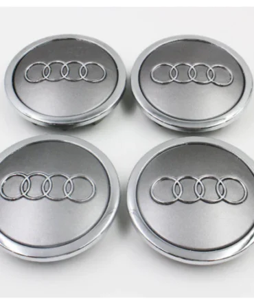Set of 4 Grey Audi alloy wheel caps 60mm
