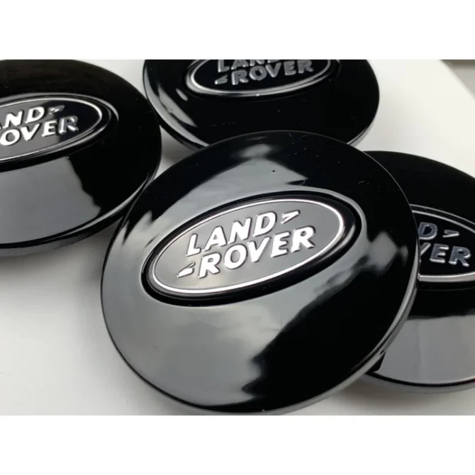 Set of 4 fully Black Land Rover alloy wheel caps 63mm