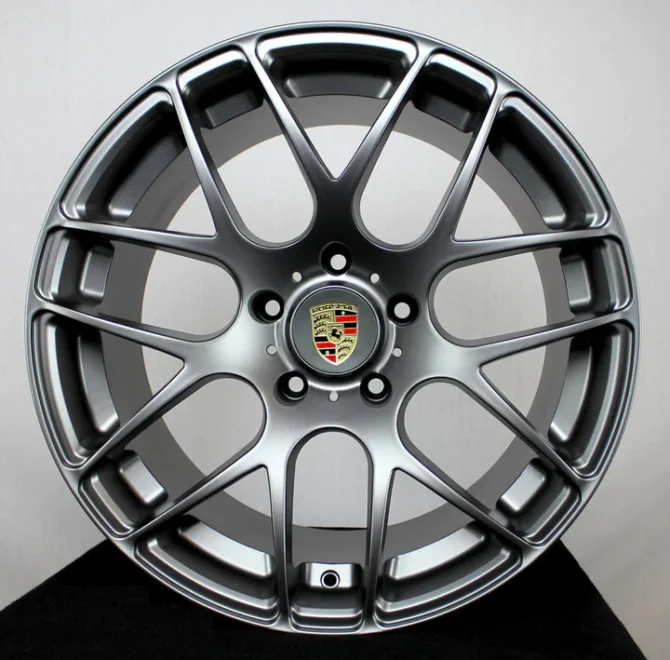 Grey Porsche Wheel Centre Caps Badge Emblem 1pcs