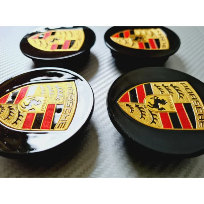 Porsche Wheel Centre Caps | Black 76mm 4x