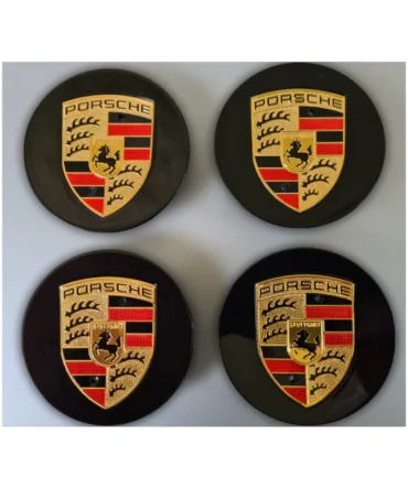 Porsche Wheel Centre Caps | Black 76mm 4x